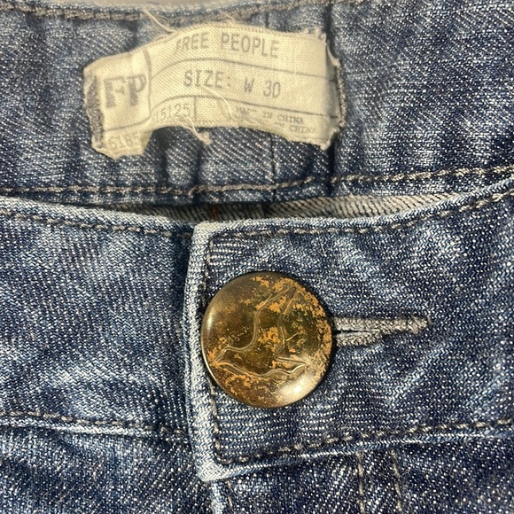 Free People zipper ankle jeans, Blue Denim, Size 30, 28 inseam - Picture 2 of 11